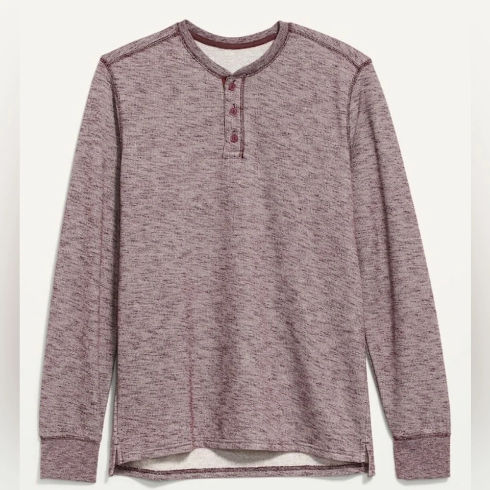 NWT! Men's Cozy Soft-Brushed Long-Sleeve Henley Sweatshirt  - Size Large